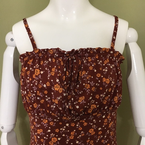 Bailey Blue Ditsy Tank Dress, Terracotta, sz M - Picture 3 of 8